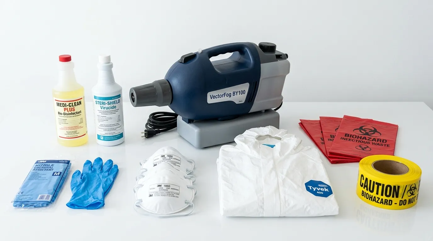 Professional biohazard remediation crew working in Kalaoa